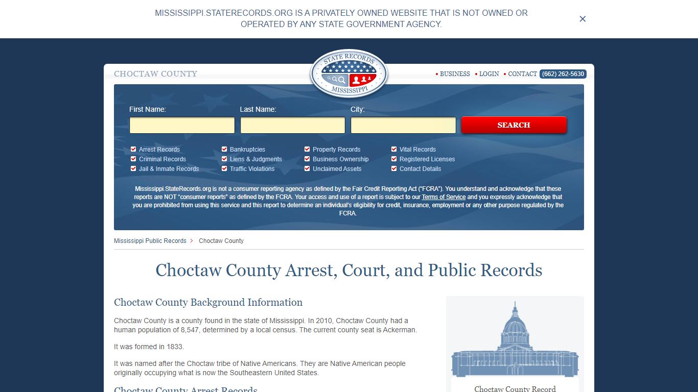 Choctaw County Arrest, Court, and Public Records