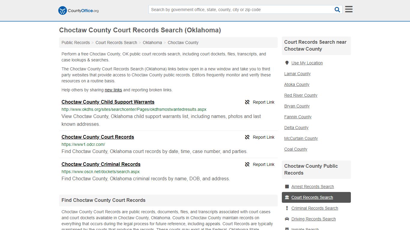Court Records Search - Choctaw County, OK (Adoptions ...