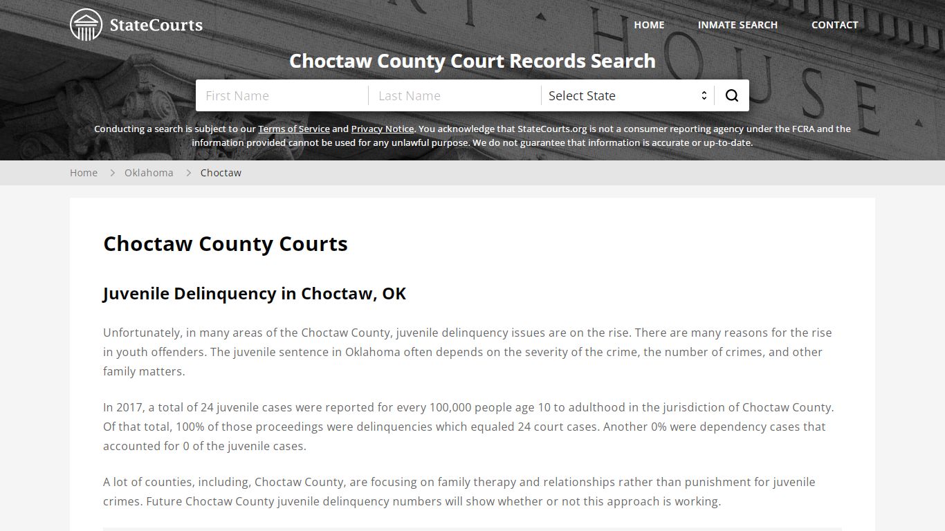 Choctaw County, OK Courts - Records & Cases - StateCourts