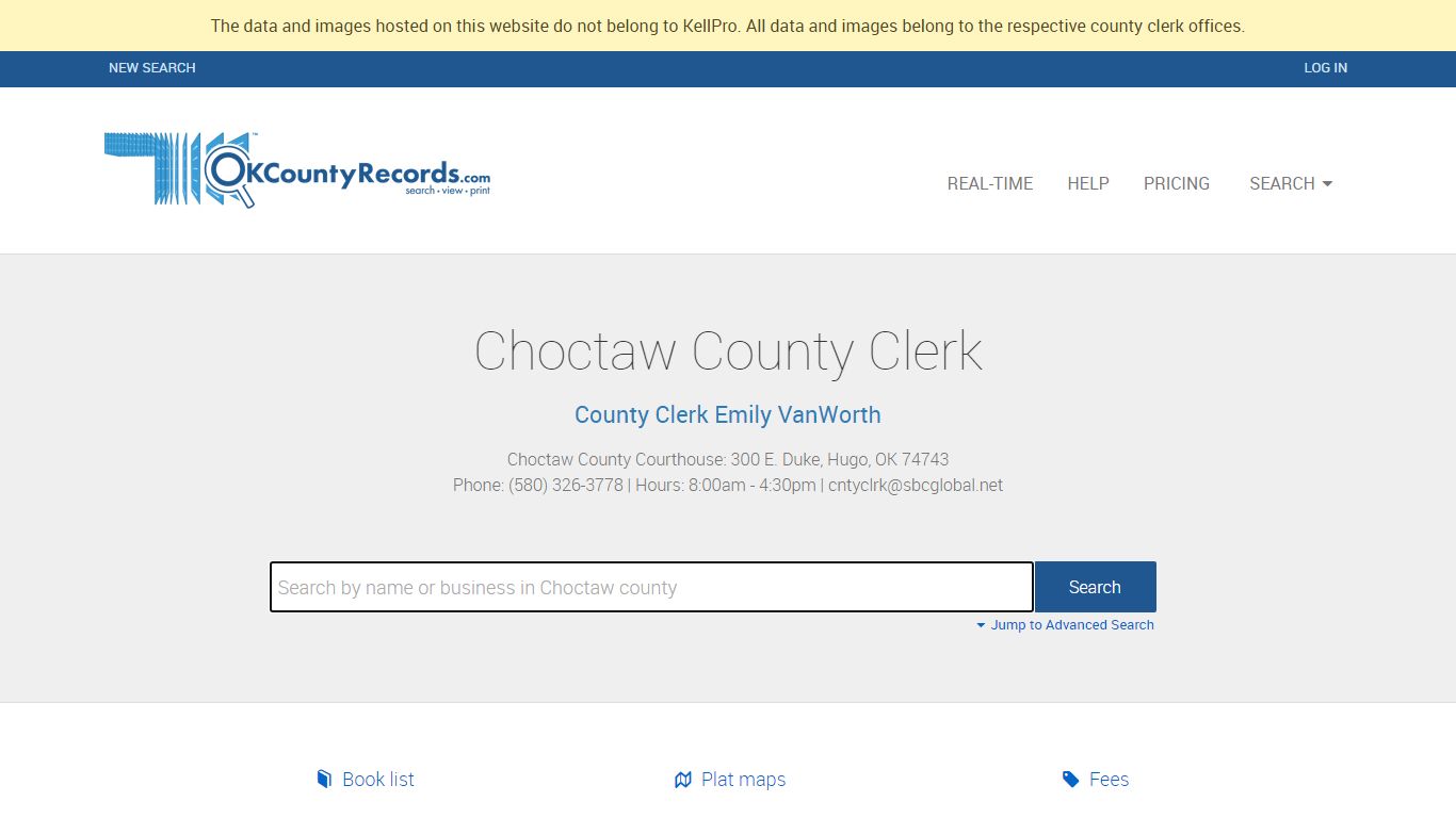 Choctaw County - County Clerk Public Land Records for Oklahoma